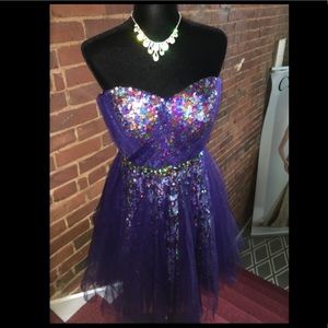 Purple Multi Color Dress
